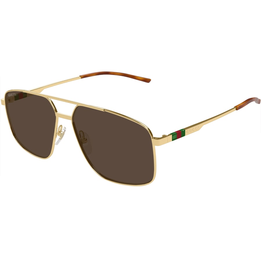 Gucci GG1676S Sunglasses Gold | Mainline Menswear